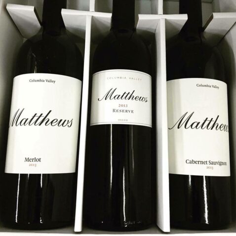 A 3 pack box containing a bottle of 2013 Merlot, Cabernet Sauvignon and Reserve